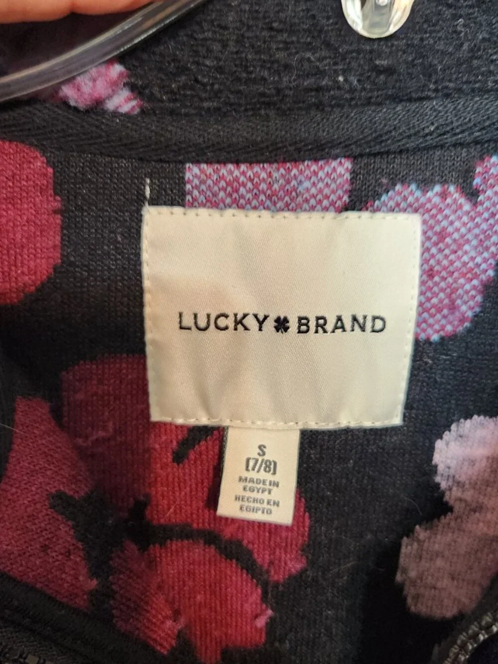 Lucky Brand Youth Girls Shearling Full Zip Jacket Plush Raised Flower Size S 7/8